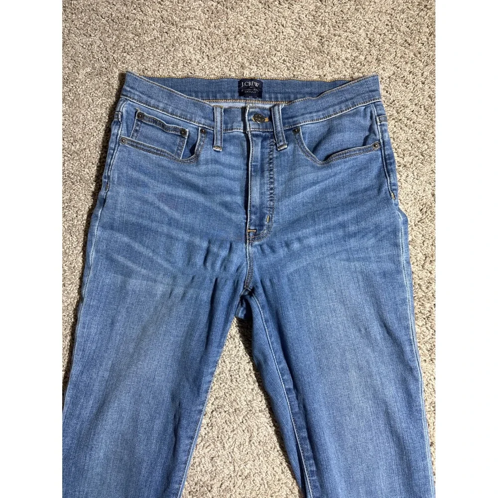 J.Crew Women High Rise Skinny Jeans Medium Wash Blue Denim Pants Size 10